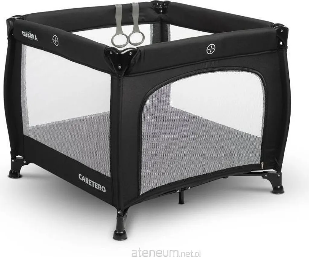 Parc bébé sécurisé CARETERO Noir 83x83cm pliable pour petit espace