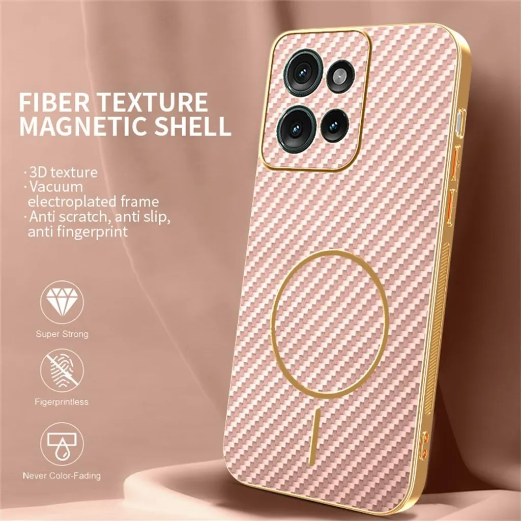 Custodia Motorola Edge 50 Phonesta Luxury Rosa MagSafe Carbon - 3