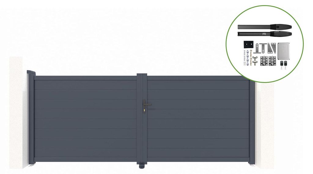 Flügeltor elektrisch 3,5m EIGER H.140cm + Drehtorantrieb Produktbild 