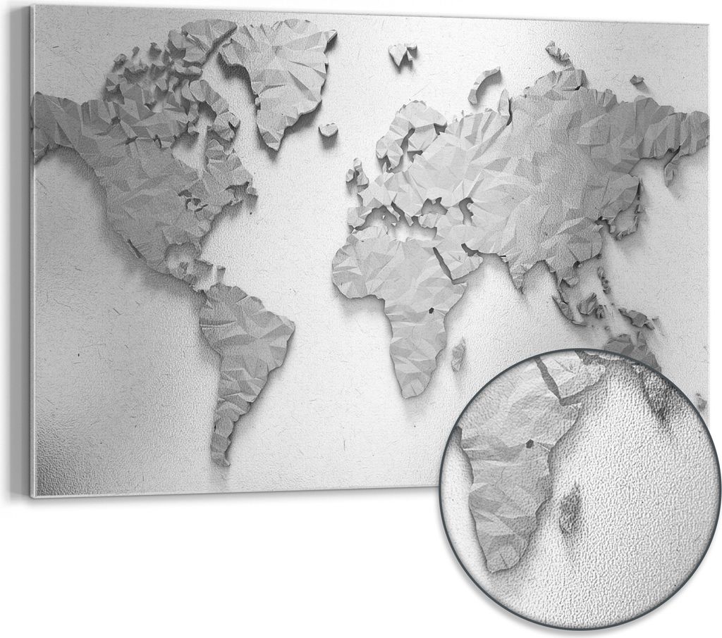 DEQORI Magnettafel Metall 60x40 cm '3D Origami Welkarte' Whiteboard Pinnwand Büro