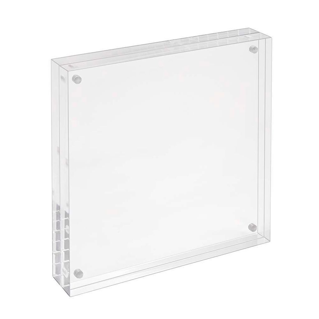 Quadratischer Magnetrahmen 150x150mm aus Acrylglas, 30mm stark / magnetischer Bilderrahmen / Magnet / Rahmen / Fotorahmen / Acryl / Familienfoto / ...