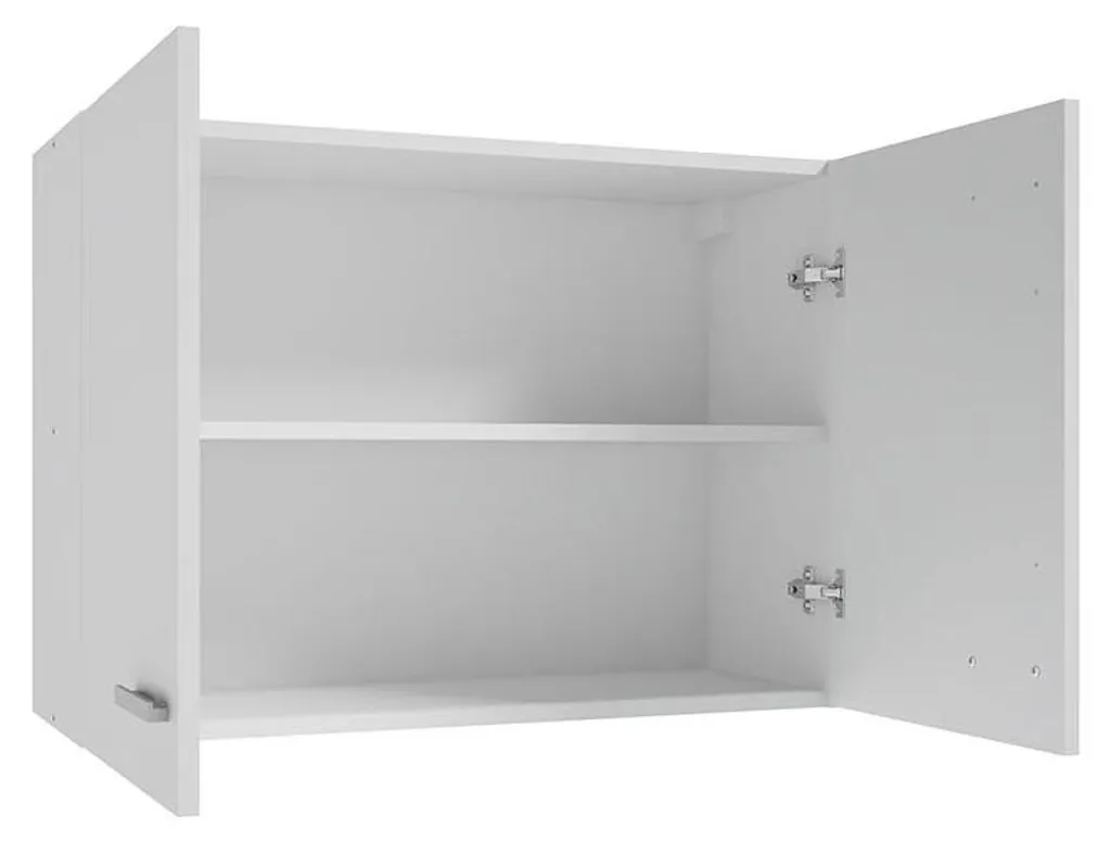 Caisson Cuisine Mural 80x58cm - Rangement Blanc Mat 2 Portes Stamar