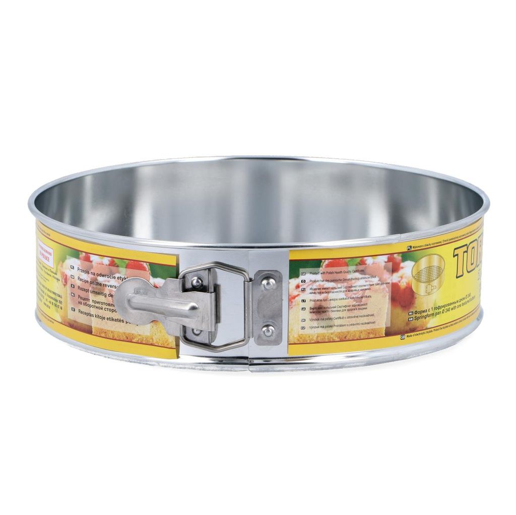 Kuketo | Runde Springform 24 cm – Kuchenform Mit Herausnehmbarem Strukturboden – Stabile Stahlform Für Käsekuchen, Quiches & Torten