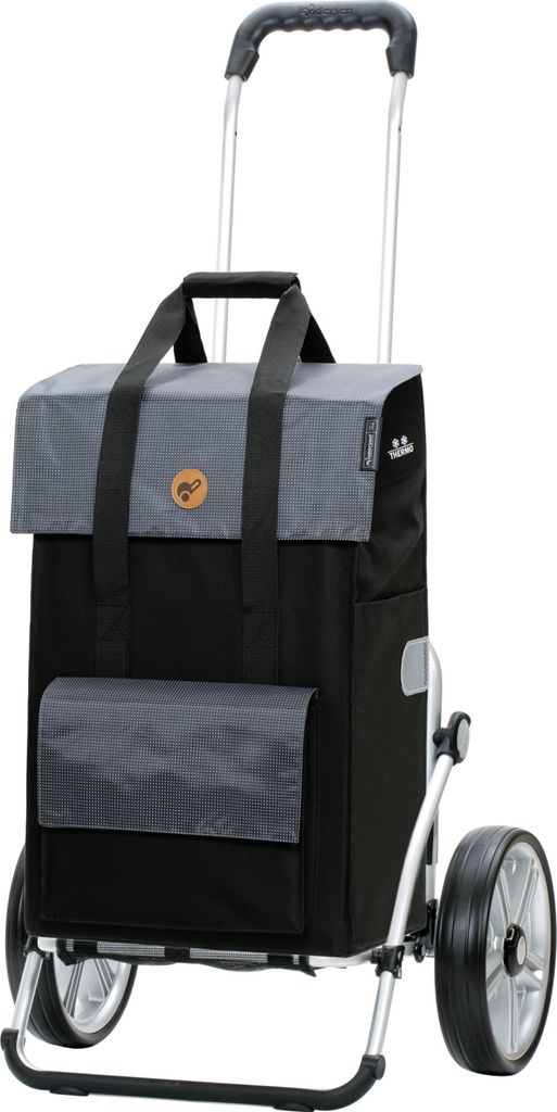 ANDERSEN Einkaufstrolley - Royal Shopper Vektor grau 43 L Einkaufswagen, Reflektor, Thermo, Aluminium, klappbar, Kugellagerrad