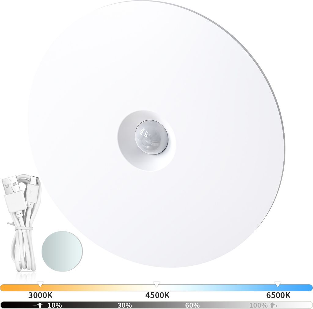 INF Elegantes wiederaufladbares Sensor-Nachtlicht - T114 Weiß