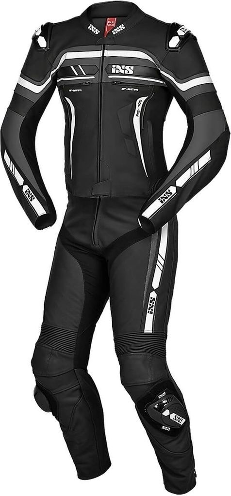 IXS Sport RS-700 2.0 2-Teiler Motorrad Lederkombi, schwarz/grau/weiß, 50