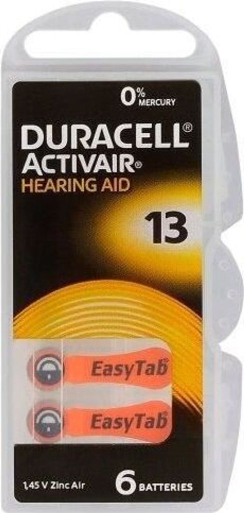 6 DURACELL ACTIVAIR 13 Batterien