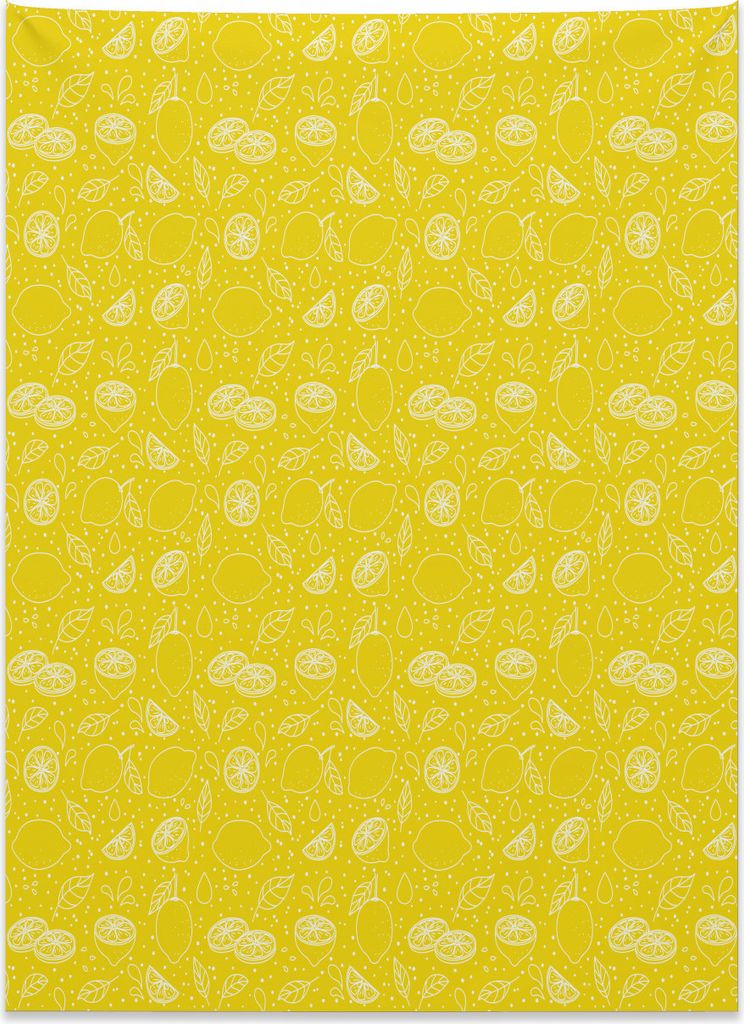 Abakuhaus Gelb Wandteppich, Saftige frische Zitronenscheiben aus Weiches Mikrofaser Stoff Kein Verblassen Klare Farben Waschbar, 110 x 150 cm, Gelb...