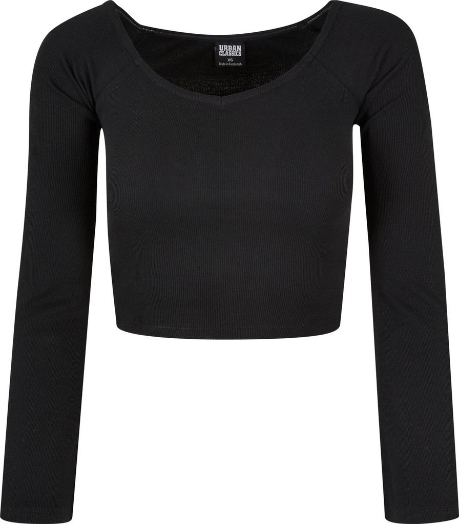 Urban Classics Ladies - Short Rib Wide Neck Longsleeve - 4XL