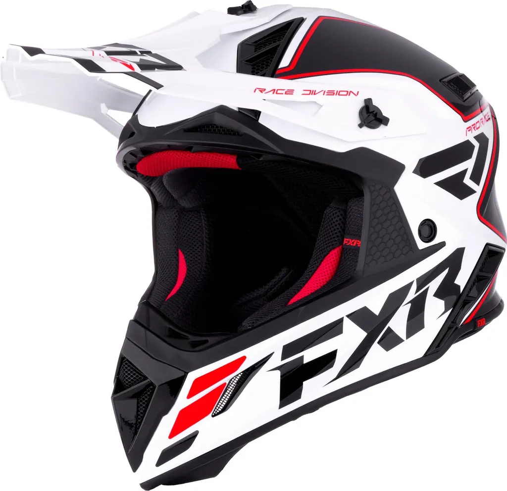 Casque Cross FXR Helium Carbon Rouge - Idéal pour Compétition MX et Enduro