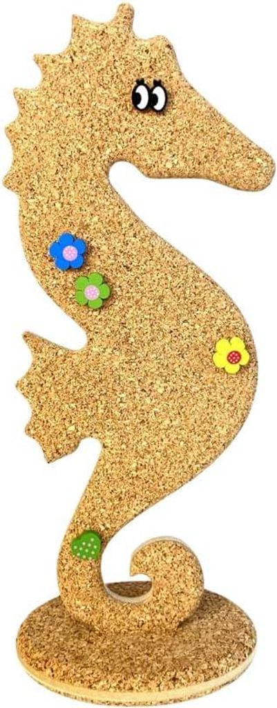 Doppelseitige Korkplatte - Seepferdchen-Design - Pinnwand für Kinder und Erwachsene