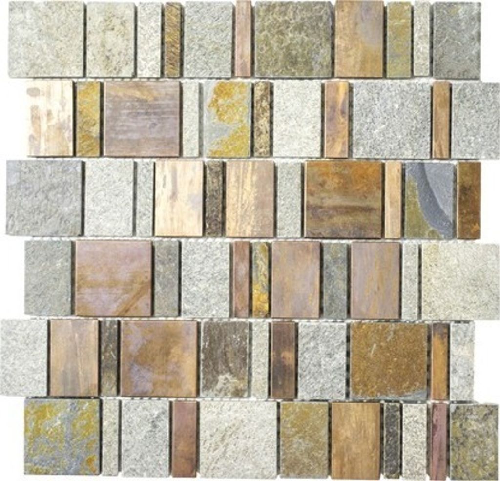 Natursteinmosaik XSK 585 braun/grau 30x30 cm