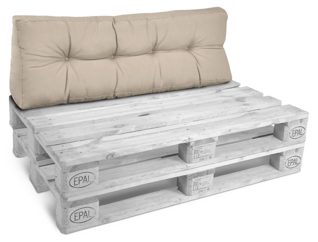 Beautissu Rückenkissen Palettenkissen Outdoor Eco Style, 120x40cm, Beige