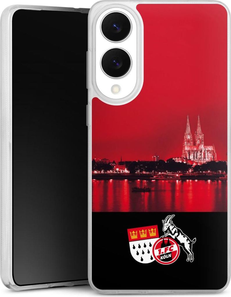 DeinDesign Handyhülle für Samsung Galaxy S25 Edge Silikon Hülle Case Smartphone Schutzhülle 1. FC Köln Offizielles Lizenzprodukt Skyline