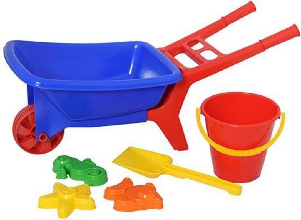 Taczka z akcesoriami do piasku 56 cm mix kolorów