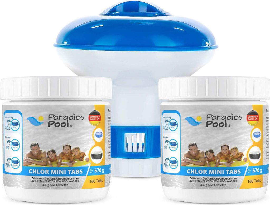 Dosierschwimmer klein + 320 Stück Mini Chlortabletten 3,6 Produktbild