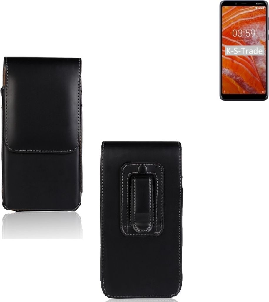 K-S-Trade Gürteltasche für Nokia 6.2 Schutz Hülle Handy Hülle mit Magnetverschluss Holster in schwarz