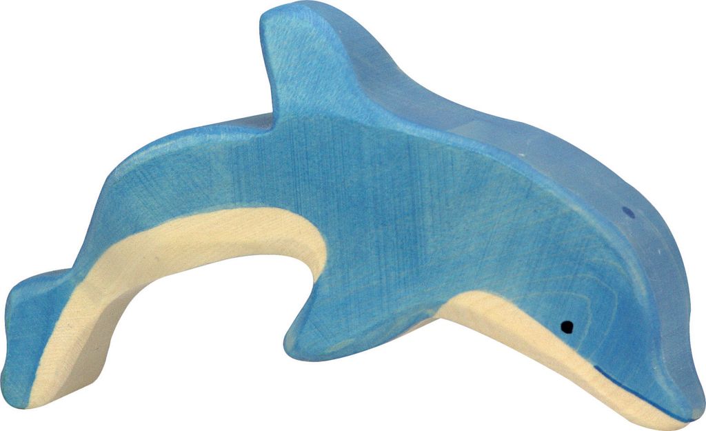 Delfin springend Holzfigur Dolphin Holzspielzeug von Holztiger