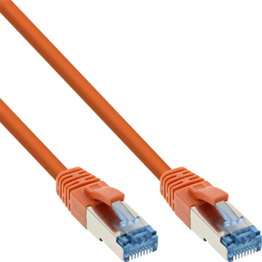 InLine® 76807O Cavo patch, S/FTP (PiMf), Cat.6A, 500MHz, senza alogeni, rame, arancione, 7,5m