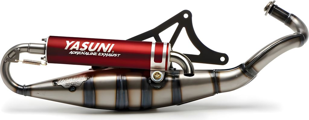 Auspuffanlage Yasuni Scooter R mit Zulassung, rot für Gilera DNA, Piaggio Diesis Zip Fast Rider Quartz Derbi Boulevard GP1 Ice NTT Storm SP H2O Re...