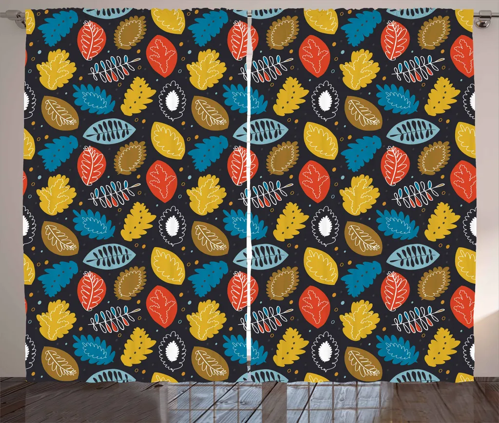 Tenda Rustica ABAKUHAUS Foglie Doodle - Atmosfera Magica 280x175