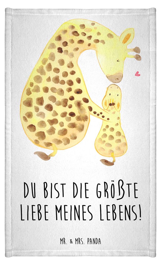 Mr. & Mrs. Panda Handtuch Giraffe Kind - Weiß - Geschenk, Klein, Frotteetuch, Lieblingsmensch, baumwolle, Kleines, Tochter, Gästehandtuch 30x50, ...