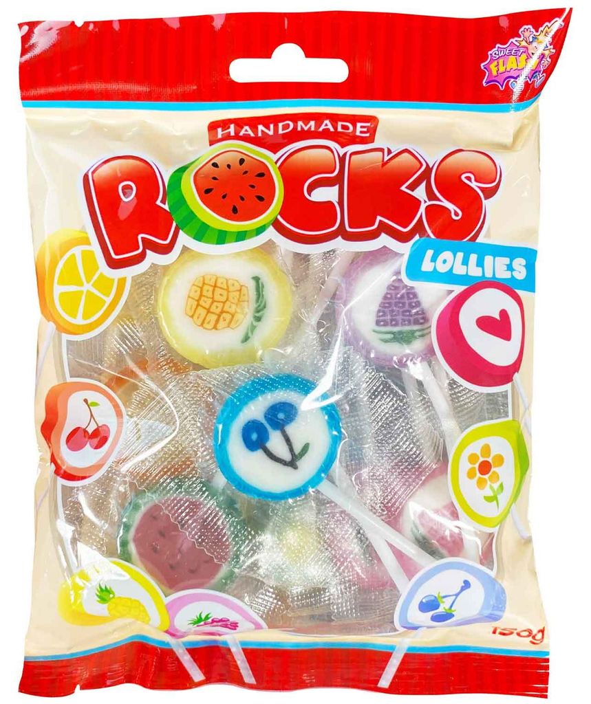 Rocks Lollies 150 g indywidualnie pakowane motywy o smaku Zdjęcie produktu 