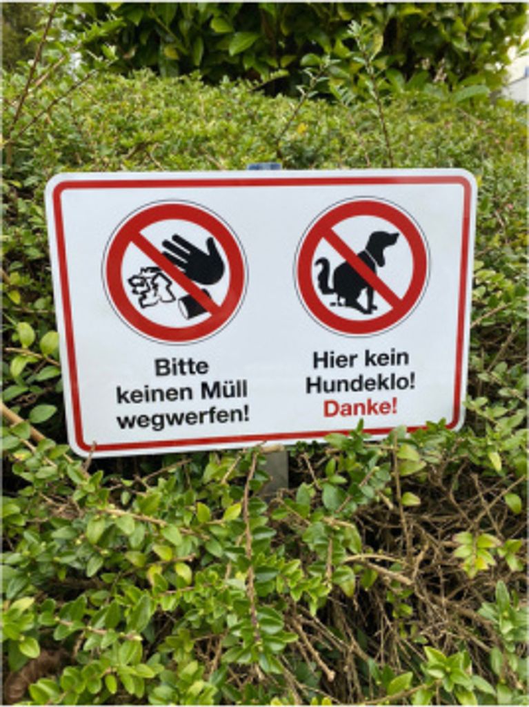Dreifke Verbotsschild, Keinen Müll wegwerfen, Kein Hundeklo, 200 x 300 mm, A...