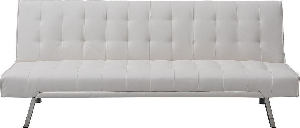 GUILLAUME Ausziehsofa aus Ökoleder - Farbe: weiß