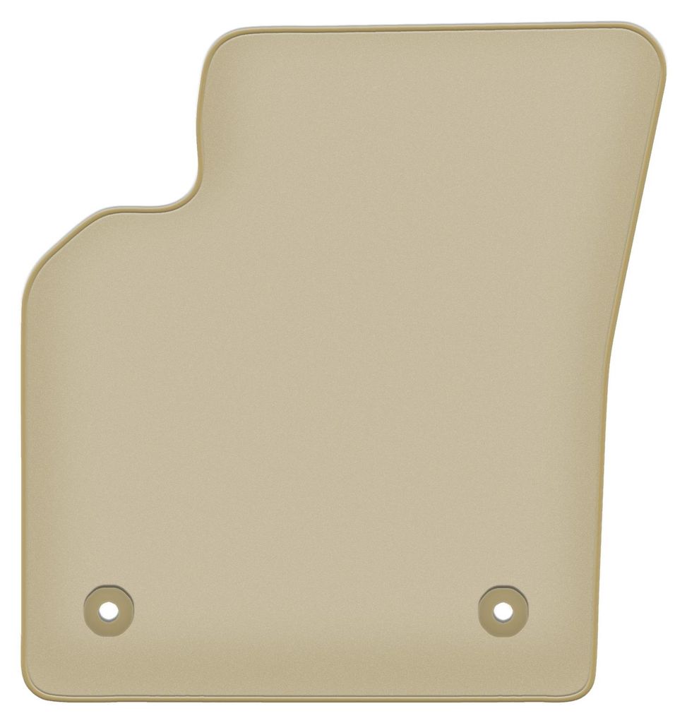 Fahrerfußmatte Velours PREMIUM beige passend für Volvo C30 (2006-2012, Schrägheck) – mit Befestigungen – passgenau