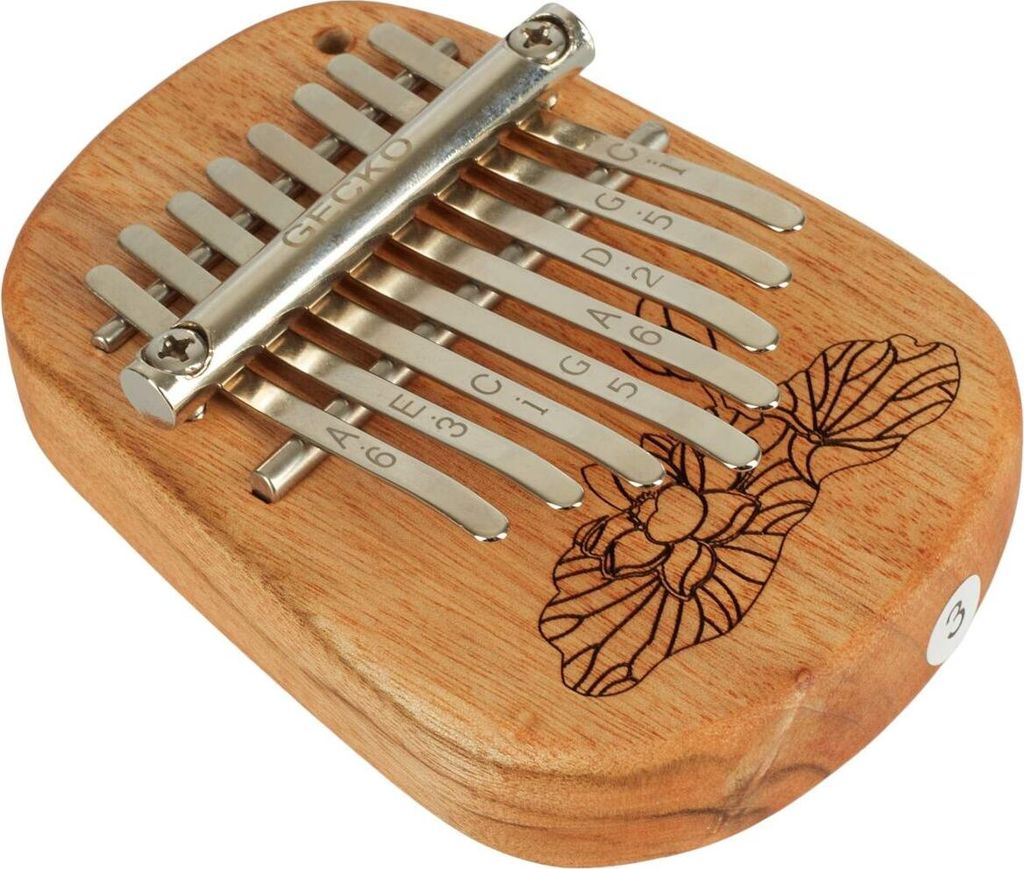 Gecko Kalimba Daumenklavier Modell K-8CA, Mahagoni, C-Stimmung, 75 x 105 x 20 mm