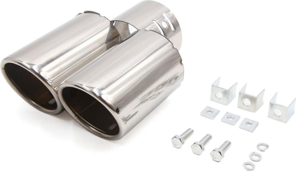 Chrom Doppelt Aut Auspuffdämpfer Spitze Schwanz Kehle für 1 1/2 "bis 2 " Rohr