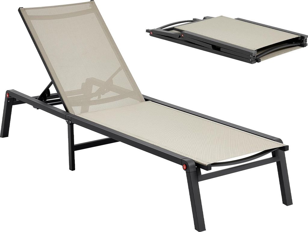VEVOR Opvouwbare ligstoel, draagvermogen 180 kg, tuinstoel Productafbeelding 