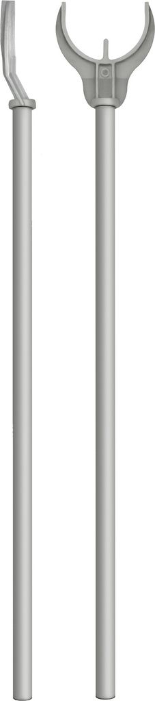 Two views of a metal adjustable foot for furniture, shown against a white background.
