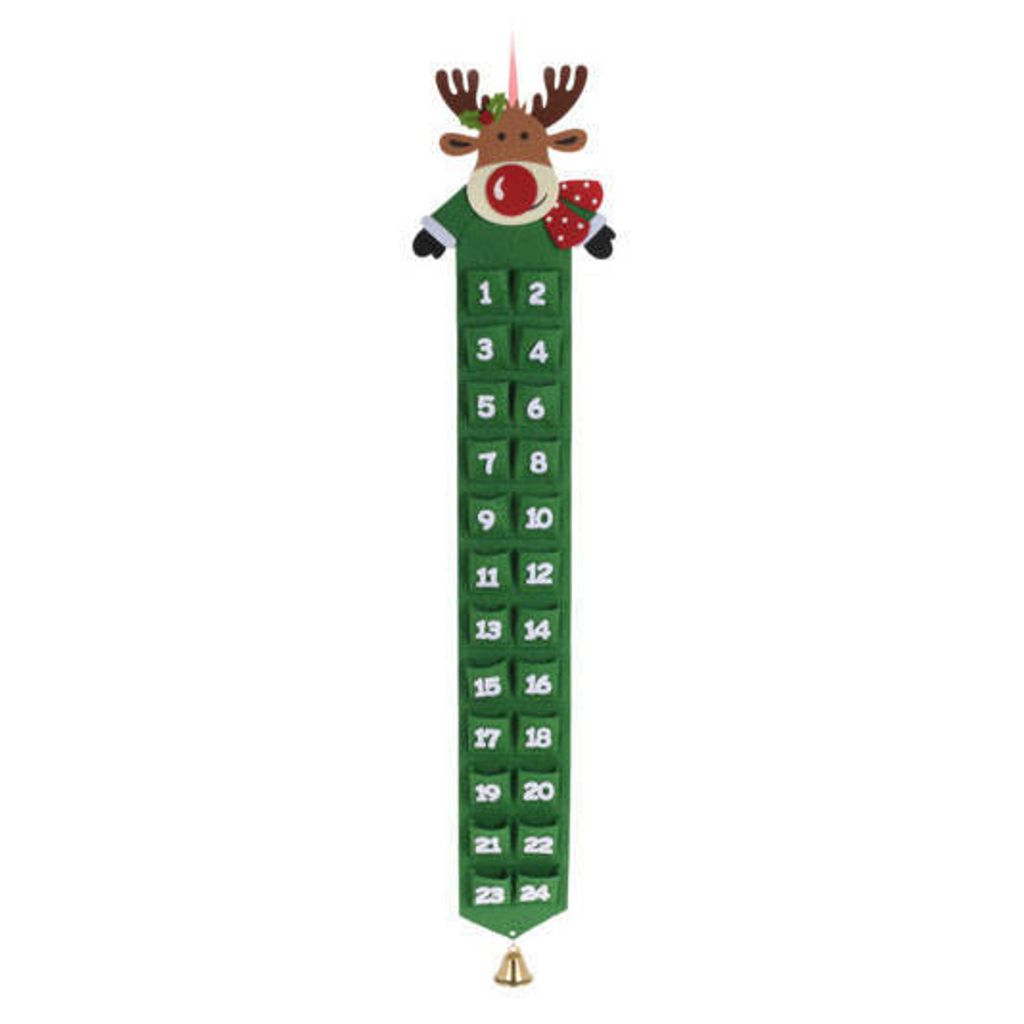 Filz-Adventskalender Grau Schneemann