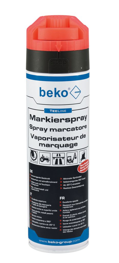 TecLine Markeerspray 500 ml, rood. Geschikt voor gebruik in Productafbeelding 
