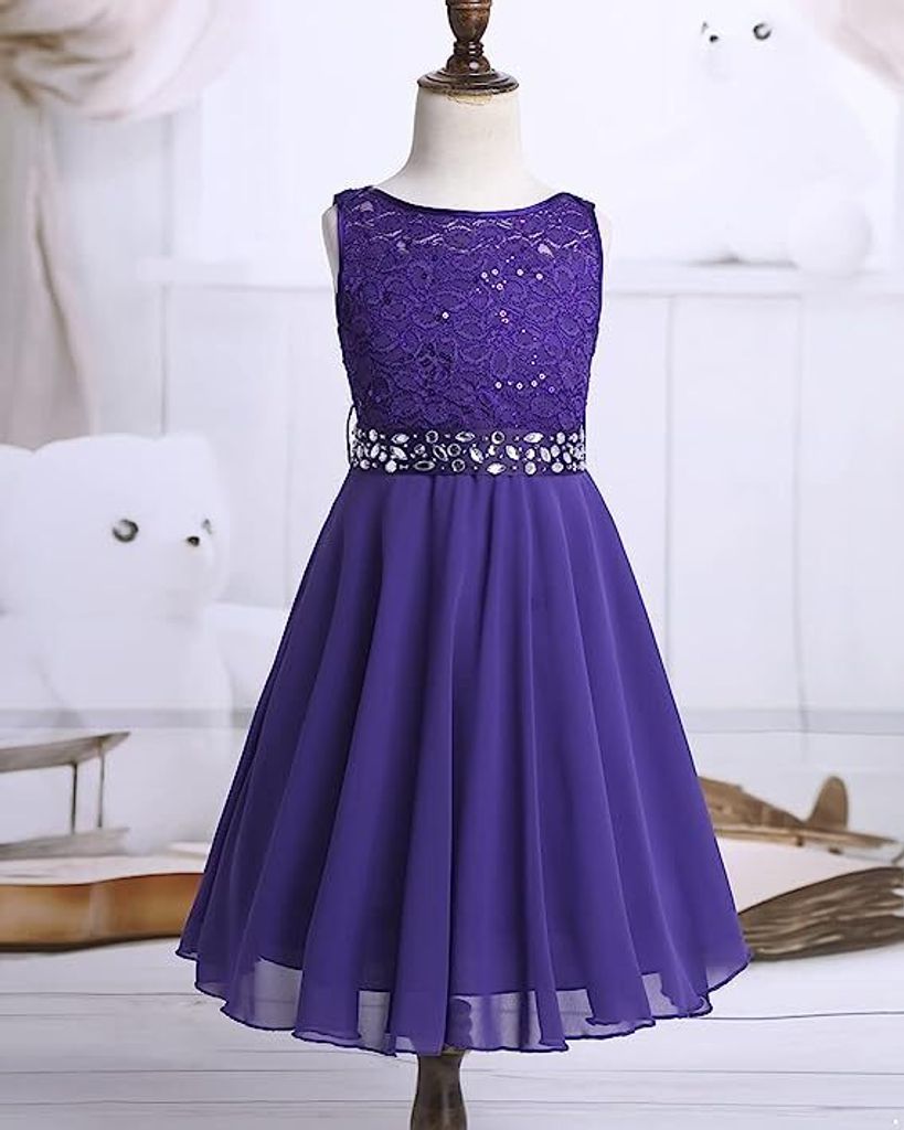 Mädchen Prinzessin Kleid Gr. 110-116 Cm Blumenmädchenkleider für Hochzeit Party Brautjungfern Festzug Festliches Kleid