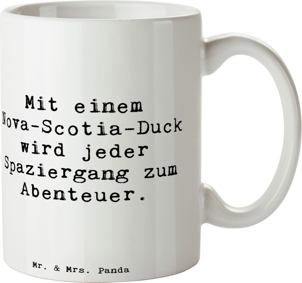Mr. & Mrs. Panda Tasse Spruch Nova Scotia Duck Abenteuer - Weiß - Geschenk, Jagdhunde, Kaffeebecher, Teetasse, Outdoor-Hund, unvergessliche Erlebn...