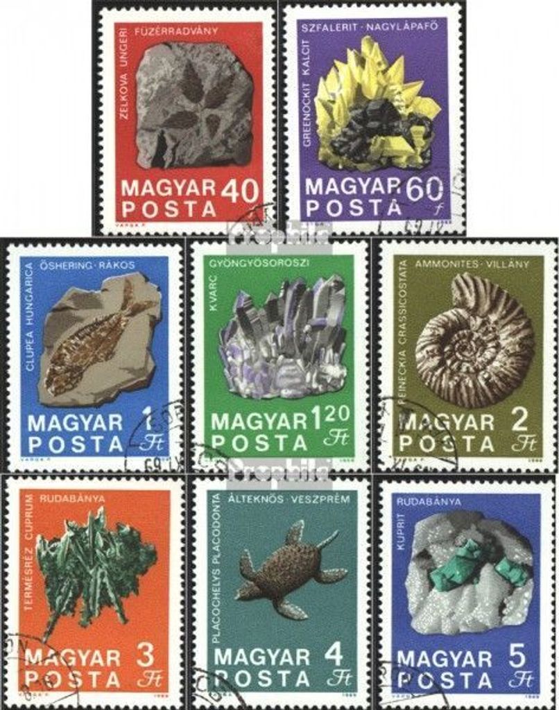 Briefmarken Ungarn 1969 Mi 2520A-2527A (kompl.Ausg.) gestempelt 100 Jahre Staatliches Geologisches Institut