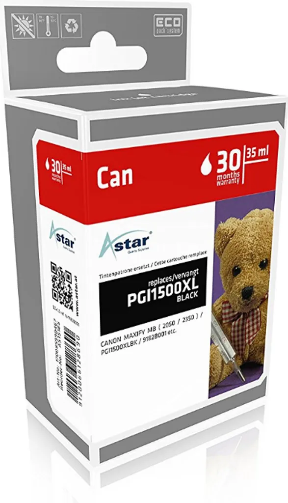 Cartuccia Nero AS15185 Astar 35ml | Compatibile 1200 Pagine HP Office