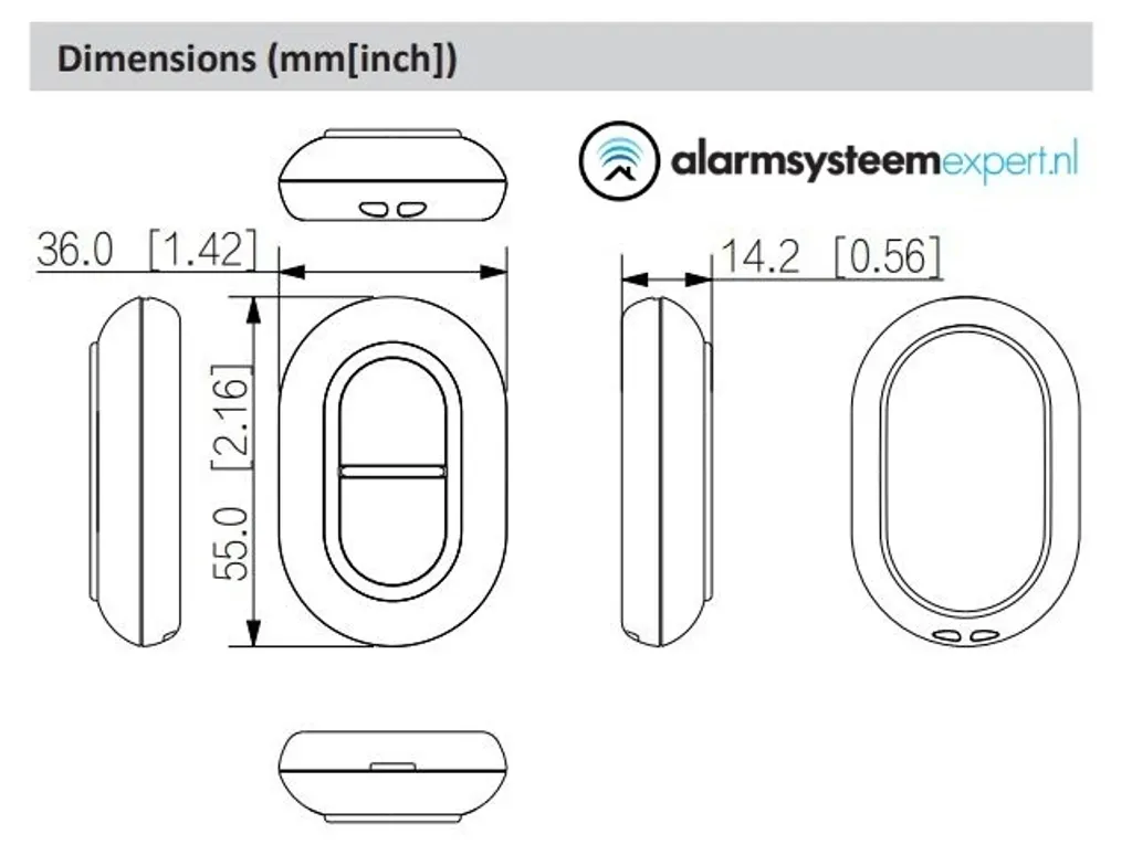 Bouton d'Urgence Sans Fil Double Pression pour Système d'Alarme 868