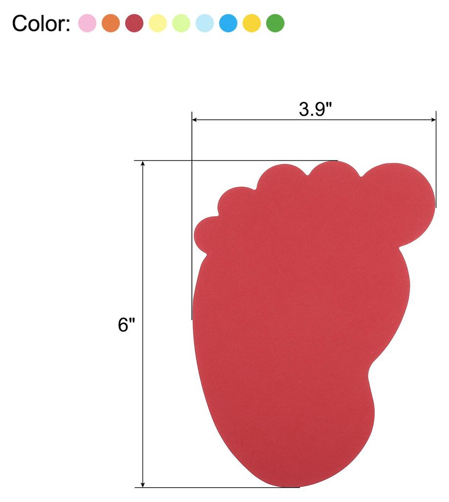 Fu?abdruck-Ausschnitte, 72er Pack Papierfš¹?e, bunte Ausschnitte fš¹r Klassenzimmerdekoration, DIY-Bastelprojekt, verschiedene Farben