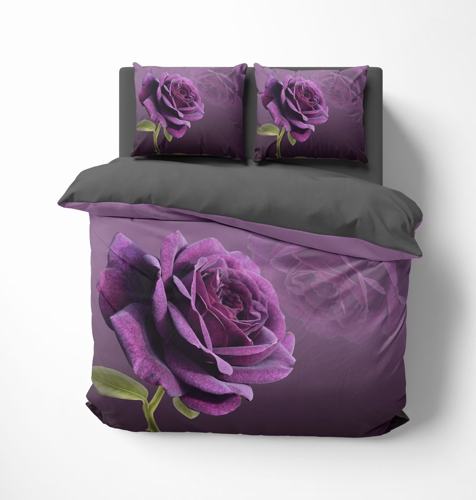 3D Bettwäsche Rose Blume Bettbezug-Set 135x200 + Produktbild 