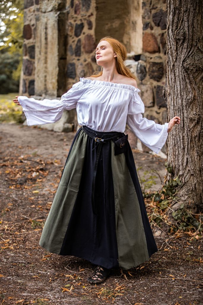 Mittelalterrock Schwarz/Grün "Dana" XXXL Produktbild 