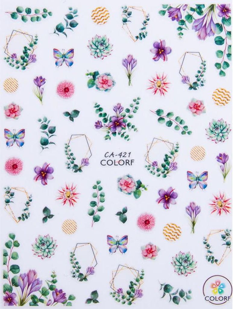 Nagelsticker dünne selbstklebende Blumen CA-421