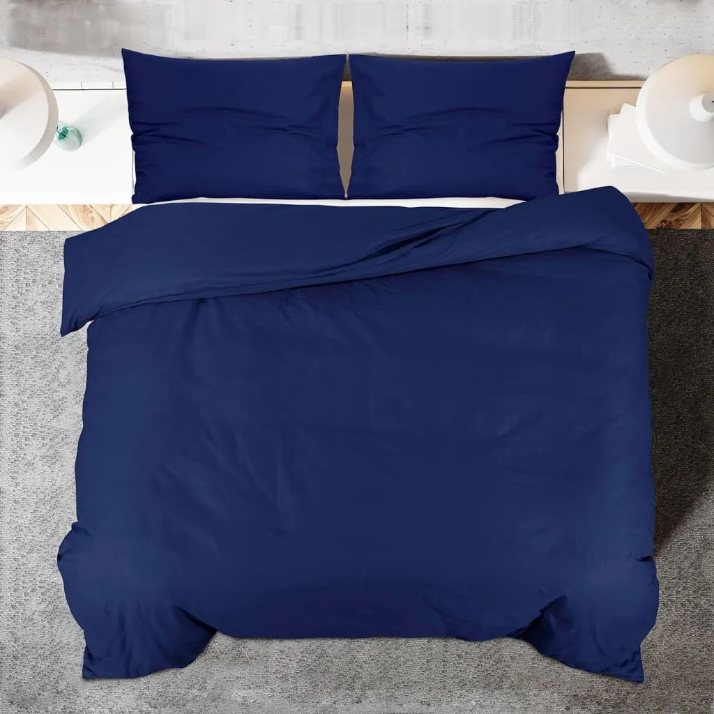 Set Copripiumino vidaXL 220x240 Cotone Blu Navy - Eleganza Minimal - 5