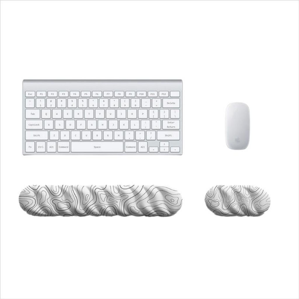 INF Ergonomische Tastatur Handgelenkauflage und Mauspad für Büro und Zuhause Schwarz-Weiss