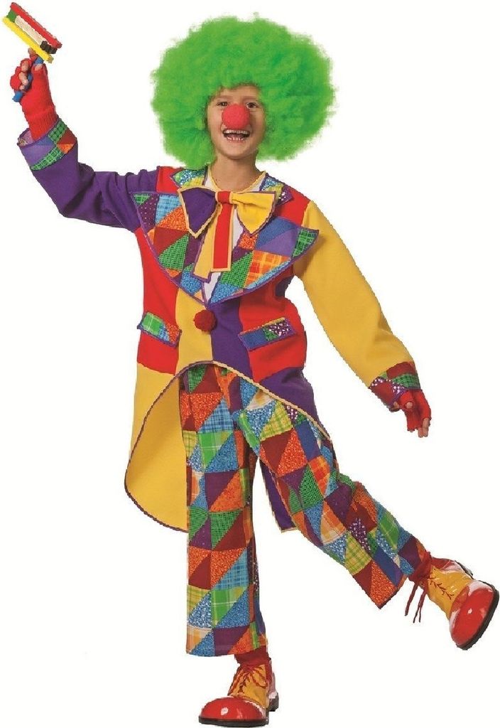 W3825-116 bunt Kinder Jungen Mädchen Clown Frack Anzug Gr.116