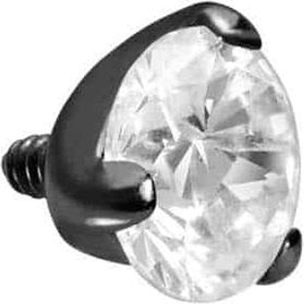 Titan Schraubaufsatz mit Außengewinde EINGEFASSTER KRISTALL Schwarz Kristallgröße: 3mm