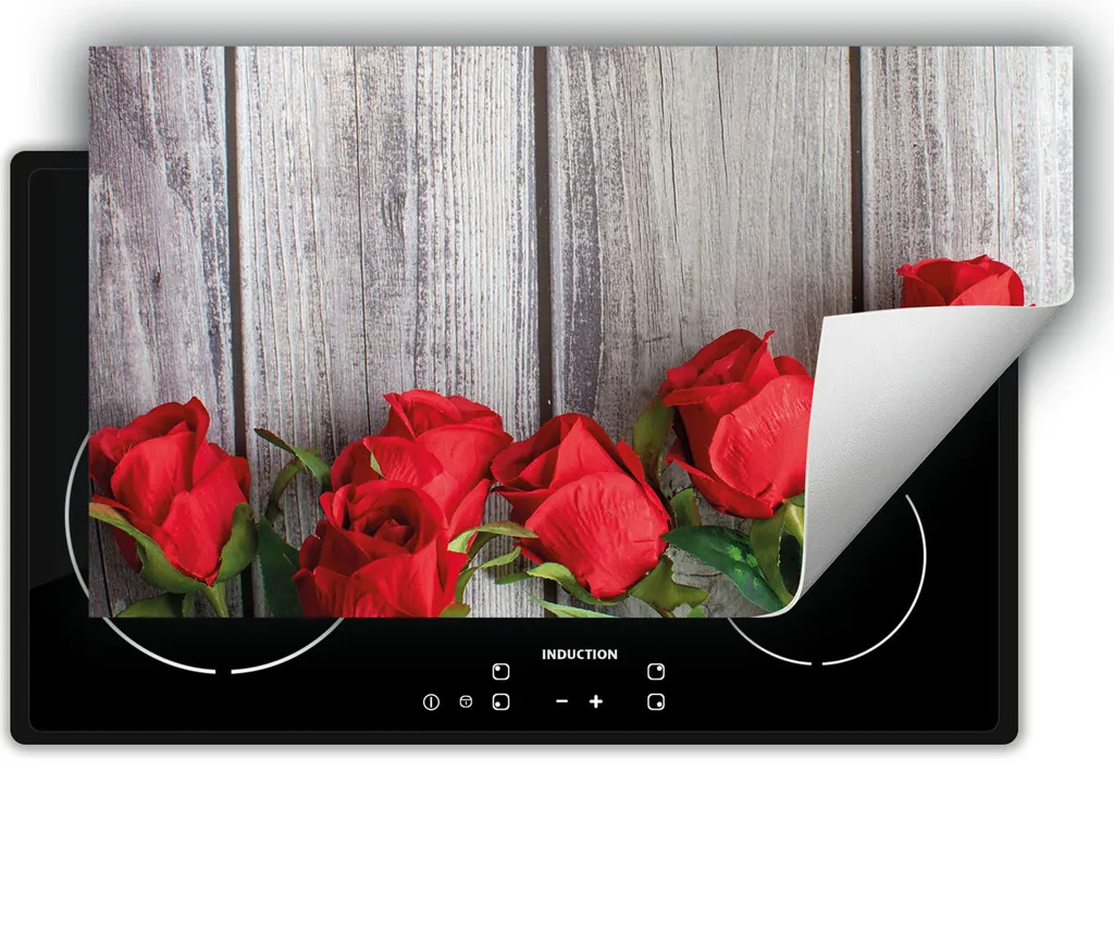 OFFERTA DarHaus Coprifornelli 90x52 Roses - Tappetino Rosso Salva-Piano
